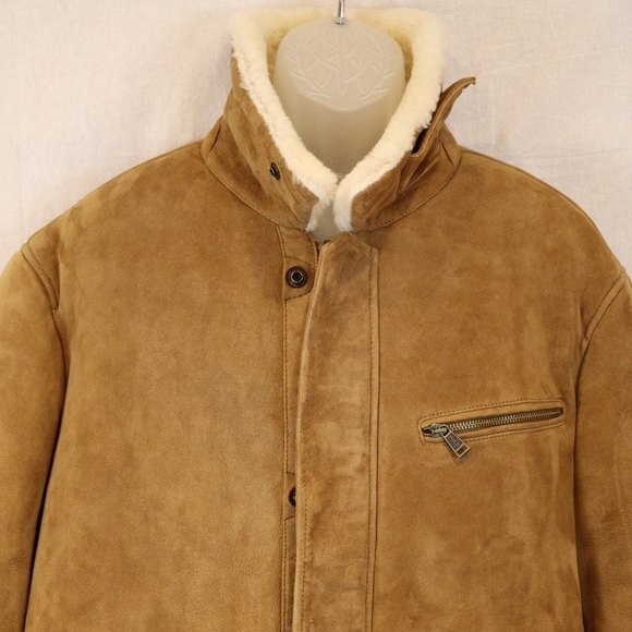 Polo Ralph Lauren NWT Shearling Lined Leather Car Coat Brown XXL - Picture 7 of 16